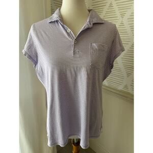 RENWICK Women’s Large Polo Seminole Golf Club 100% PIMA Cotton Purple White $89
